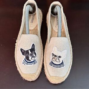 Soludos “Teddy and Gigi” French Bulldog Espadrille Flats Size 5.5